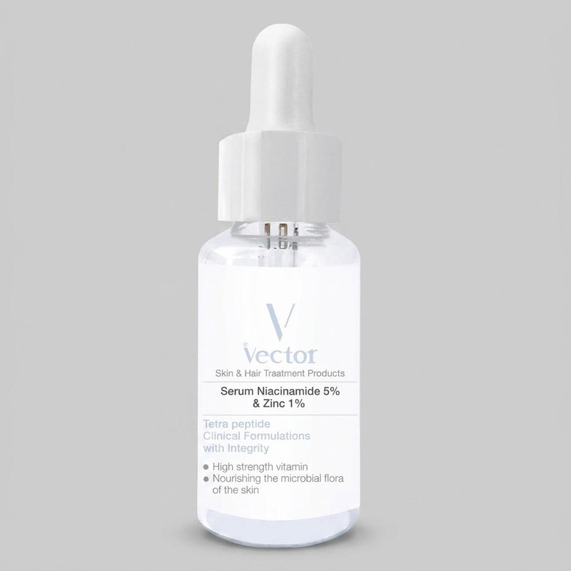 سرم روشن‌کننده وکتور مدل Niacinamide 5% مناسب برای پوست‌های انواع پوست حجم 30 میلی‌لیتر