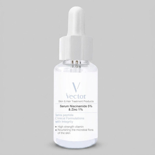 سرم روشنکننده وکتور مدل Niacinamide 5% مناسب برای پوستهای انواع پوست حجم 30 میلیلیتر