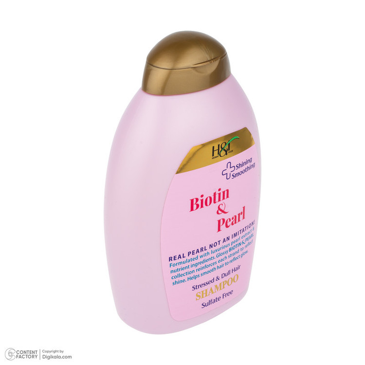 شامپو مو هرباتک مدل Biotin & Pearl مناسب برای موهای نازک و شکننده حجم 385 میلی لیتر