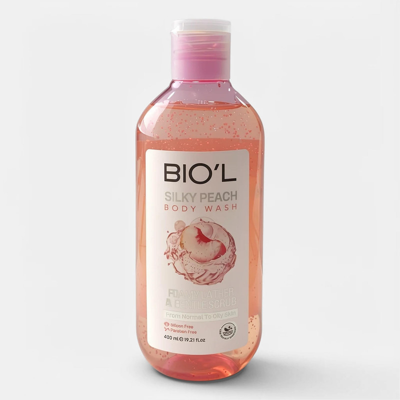 شامپو بدن بیول مدل SILKY PEACH با رایحه هلو ابریشمی مناسب برای پوست چرب و معمولی حجم 400 میلی لیتر