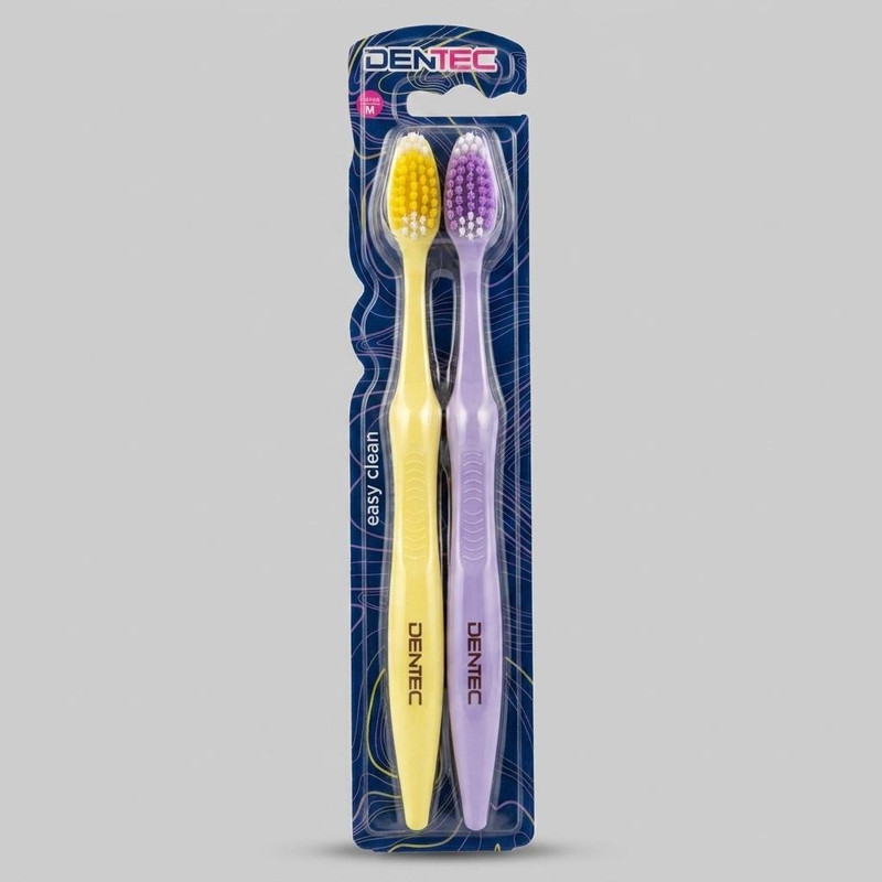 مسواک دن تک مدل easy clean با برس متوسط بسته 2 عددی