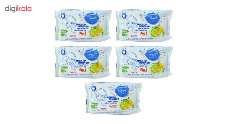 دستمال مرطوب دافی مدل Lc2 مجموعه 5 عددی
